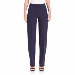 St. John Diana Fit Dress Pants Navy Blue Crepe Straight Leg